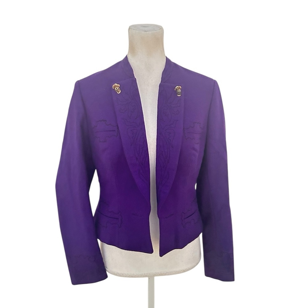 Vintage 70’s Original-Lanz Salzburg, Austria Purple embroidery wool Blazer small